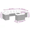  12 részes szürke polyrattan kerti ülőgarnitúra párnákkal