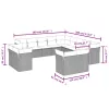  13 részes barna polyrattan kerti ülőgarnitúra párnákkal