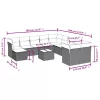 12 részes szürke polyrattan kerti ülőgarnitúra párnákkal
