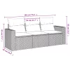  3 részes fekete polyrattan kerti ülőgarnitúra párnával