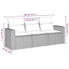  3 részes fekete polyrattan kerti ülőgarnitúra párnával