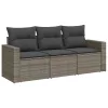  3 részes szürke polyrattan kerti ülőgarnitúra párnákkal