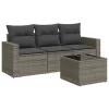  4 részes szürke polyrattan kerti ülőgarnitúra párnákkal