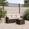  4 részes barna polyrattan kerti ülőgarnitúra párnákkal