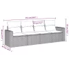  4 részes fekete polyrattan kerti ülőgarnitúra párnákkal