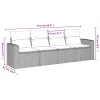  4 részes bézs polyrattan kerti ülőgarnitúra párnákkal