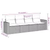  4 részes világosszürke polyrattan kerti ülőgarnitúra párnákkal