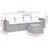 5 részes világosszürke polyrattan kerti ülőgarnitúra párnákkal