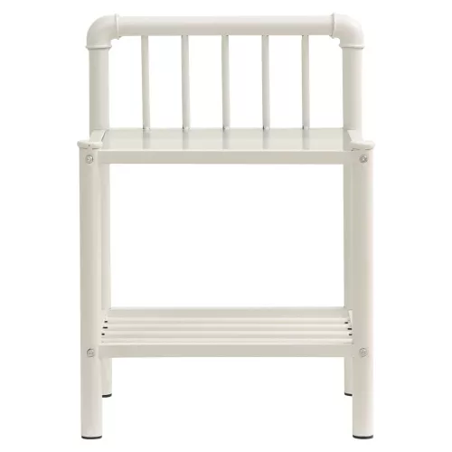  2 db fehér és átlátszó fém és üveg éjjeliszekrény