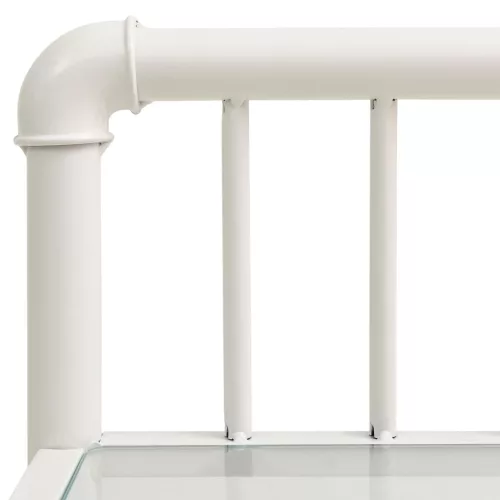  2 db fehér és átlátszó fém és üveg éjjeliszekrény