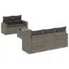  6 részes szürke polyrattan kerti ülőgarnitúra párnákkal