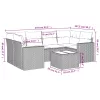  7 részes fekete polyrattan kerti ülőgarnitúra párnával