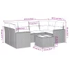  7 részes bézs polyrattan kerti ülőgarnitúra párnákkal