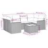  7 részes szürke polyrattan kerti ülőgarnitúra párnákkal