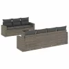 8 részes szürke polyrattan kerti ülőgarnitúra párnákkal