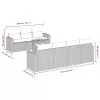  8 részes világosszürke polyrattan kerti ülőgarnitúra párnával