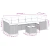  8 részes fekete polyrattan kerti ülőgarnitúra párnákkal