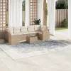  8 részes bézs polyrattan kerti ülőgarnitúra párnával