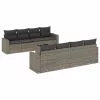  9 részes szürke polyrattan kerti ülőgarnitúra párnákkal