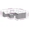  9 részes világosszürke polyrattan kerti ülőgarnitúra párnával