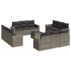  13 részes szürke polyrattan kerti ülőgarnitúra párnákkal