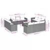  13 részes szürke polyrattan kerti ülőgarnitúra párnákkal