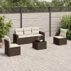  6 részes barna polyrattan kerti ülőgarnitúra párnával