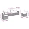  6 részes fekete polyrattan kerti ülőgarnitúra párnákkal