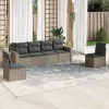  6 részes szürke polyrattan kerti ülőgarnitúra párnákkal