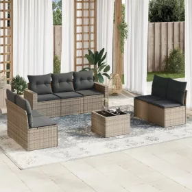    8 részes szürke polyrattan kerti ülőgarnitúra párnákkal
