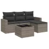  5 részes szürke polyrattan kerti ülőgarnitúra párnákkal