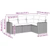  4 részes barna polyrattan kerti ülőgarnitúra párnákkal