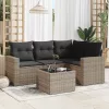  5 részes szürke polyrattan kerti ülőgarnitúra párnákkal