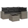  5 részes szürke polyrattan kerti ülőgarnitúra párnákkal