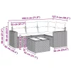  5 részes világosszürke polyrattan kerti ülőgarnitúra párnákkal
