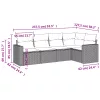  5 részes bézs polyrattan kerti ülőgarnitúra párnákkal