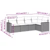  5 részes szürke polyrattan kerti ülőgarnitúra párnákkal