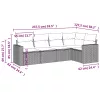  5 részes világosszürke polyrattan kerti ülőgarnitúra párnákkal