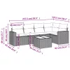  6 részes bézs polyrattan kerti ülőgarnitúra párnával