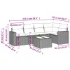  6 részes bézs polyrattan kerti ülőgarnitúra párnával