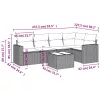  6 részes világosszürke polyrattan kerti ülőgarnitúra párnákkal