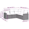  5 részes szürke polyrattan kerti ülőgarnitúra párnákkal
