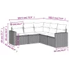  5 részes világosszürke polyrattan kerti ülőgarnitúra párnákkal