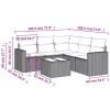  6 részes bézs polyrattan kerti ülőgarnitúra párnával