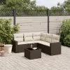  6 részes barna polyrattan kerti ülőgarnitúra párnával