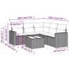  6 részes barna polyrattan kerti ülőgarnitúra párnával
