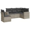  5 részes világosszürke polyrattan kerti ülőgarnitúra párnákkal