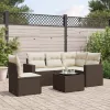  6 részes barna polyrattan kerti ülőgarnitúra párnával