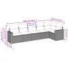  6 részes szürke polyrattan kerti ülőgarnitúra párnákkal
