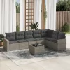 8 részes szürke polyrattan kerti ülőgarnitúra párnákkal